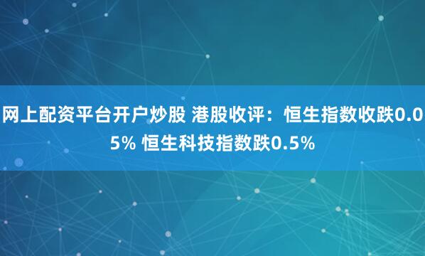 网上配资平台开户炒股 港股收评：恒生指数收跌0.05% 恒生科技指数跌0.5%