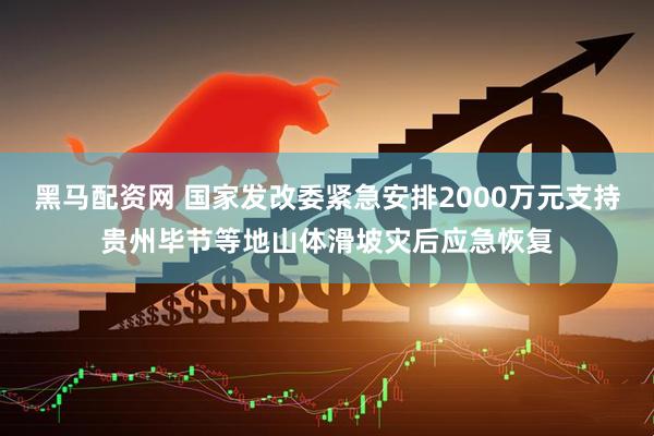 黑马配资网 国家发改委紧急安排2000万元支持贵州毕节等地山体滑坡灾后应急恢复